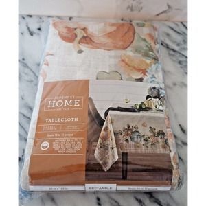 JCPenny Home Harvest Pumpkin Tablecloth Rectangle Size 60 x 120 Seat 10-12 NWT